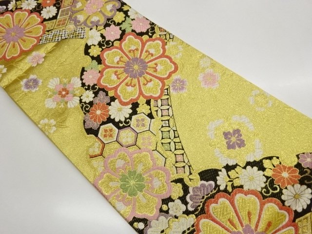 JAPANESE KIMONO / FUKURO OBI / WOVEN CLASSICAL PATTERN 
